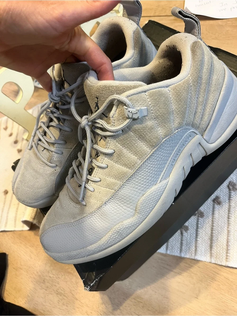 Air Jordan 12 Retro Wolf Grey Low-Top Sneakers